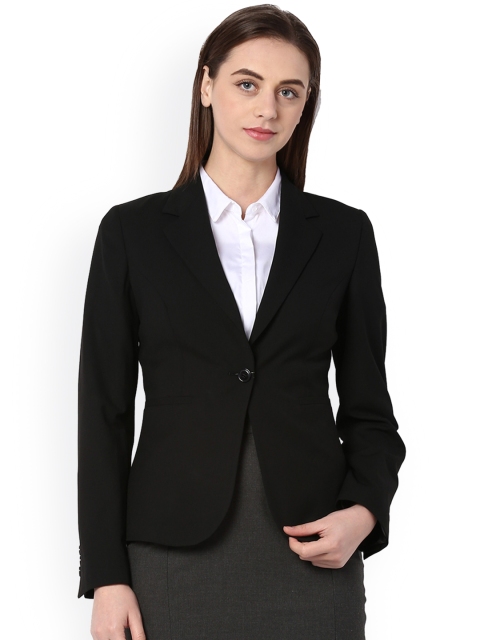 

Van Heusen Women Black Solid Blazer