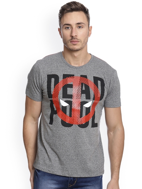 

Free Authority Men Grey Deadpool Printed T-shirt