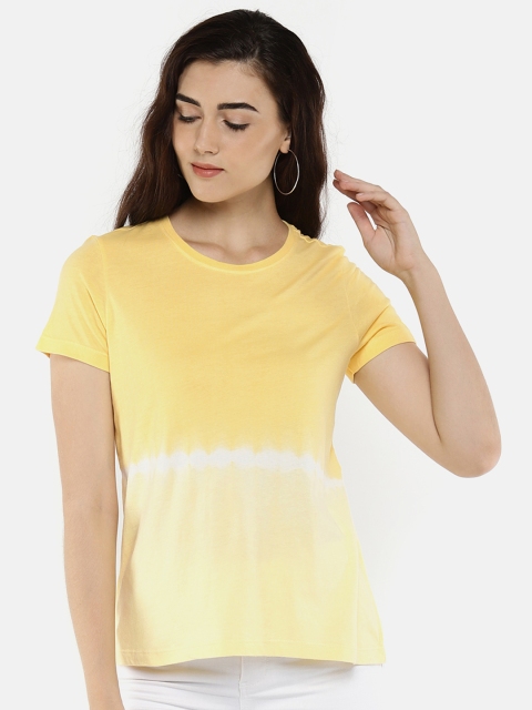 

Vero Moda Women Yellow Dyed Round Neck T-shirt