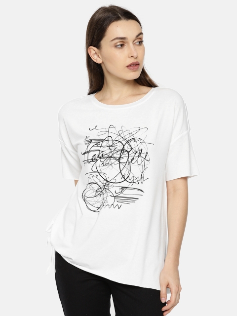 

Vero Moda Women White Abstract Printed Top