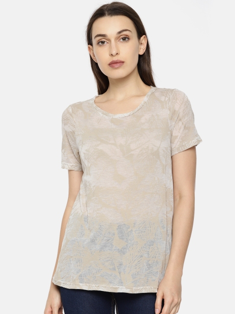 

Vero Moda Women Grey Abstract Printed Semi-sheer Top
