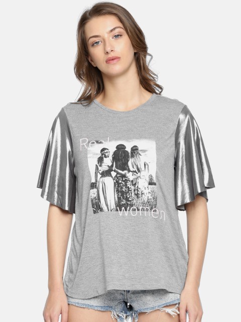 

Vero Moda Women Grey Printed Top