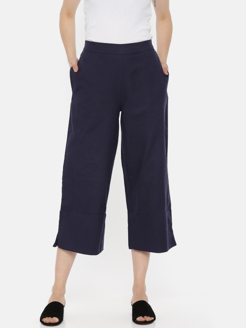 

Vero Moda Women Navy Regular Fit Solid Culottes, Navy blue