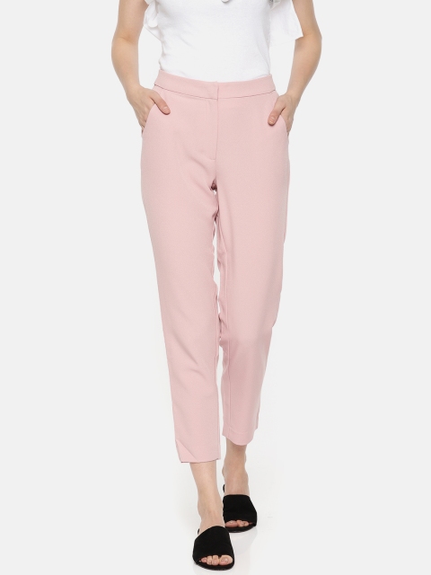 

Vero Moda Women Pink Straight Fit Solid Cropped Trousers