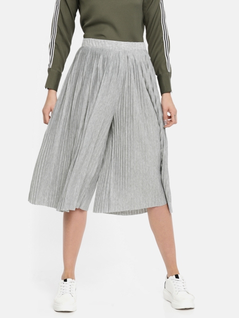 

Vero Moda Women Grey Melange Relaxed Regular Fit Solid Culottes