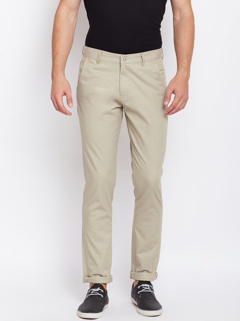 

Blackberrys Men Beige Regular Fit Solid Trousers