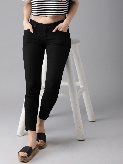 

Moda Rapido Women Black Skinny Fit Mid-Rise Cropped Clean Look Stretchable Jeans