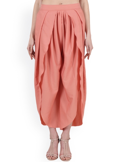 

Cation Women Coral Relaxed Loose Fit Solid Drop Crotch Trousers
