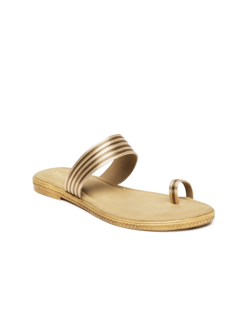

Inc 5 Women Gold-Toned Solid One Toe Flats