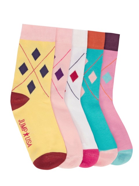 

JUMP USA Women Pack of 5 Ankle Length Socks, Multi