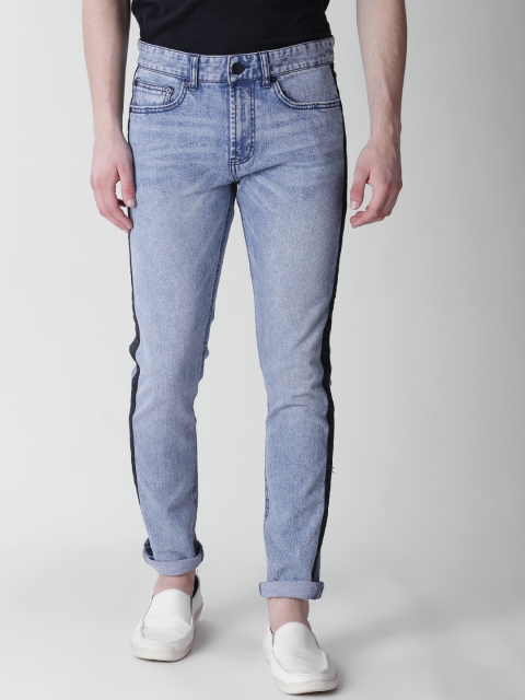 

FOREVER 21 Men Blue Regular Fit Mid-Rise Clean Look Stretchable Jeans