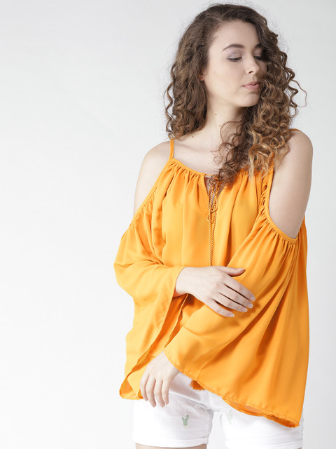 

FOREVER 21 Women Mustard Yellow Solid Top