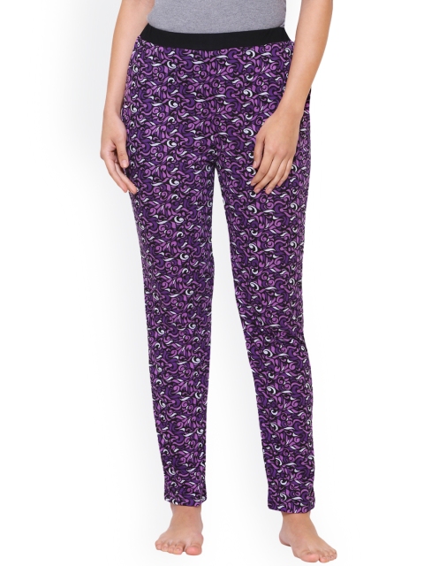 

Klamotten Women Purple Cotton Printed Pyjamas