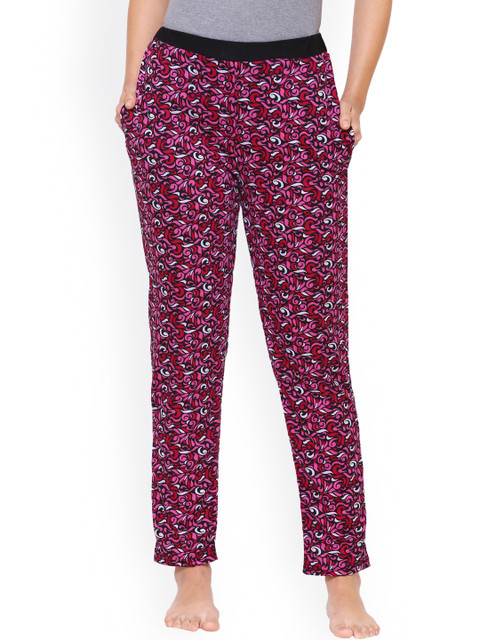 

Klamotten Women Pink Cotton Printed Pyjamas