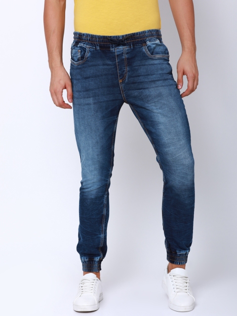 

LOCOMOTIVE Men Blue Jogger Mid-Rise Clean Look Stretchable Jeans
