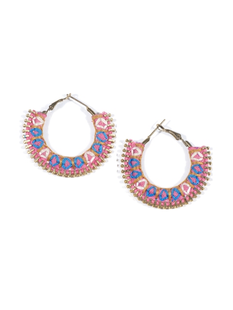 

Anetra Multicoloured Crescent Shaped Hoop Earrings, Multi