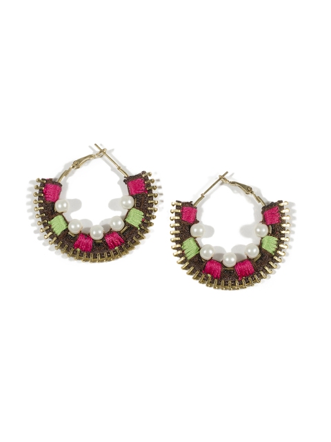 

Anetra Multicoloured Crescent Shaped Hoop Earrings, Multi