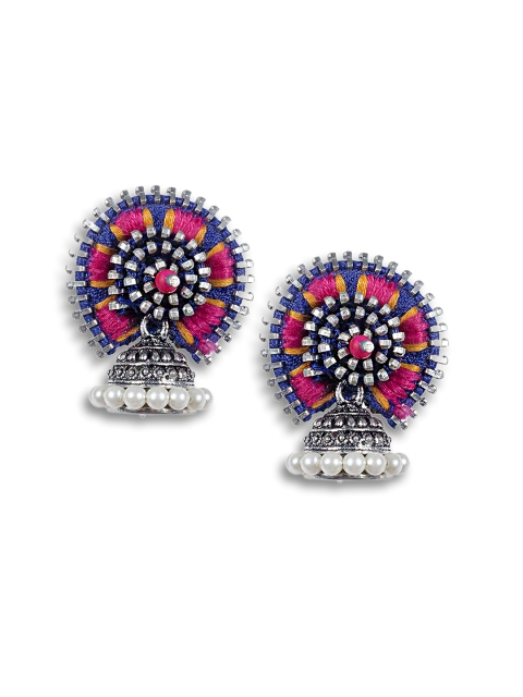 

Anetra Multicoloured Crescent Shaped Jhumkas, Multi