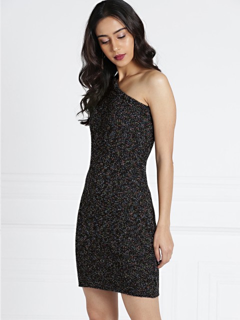 

all about you Women Multicoloured One-Shoulder Bodycon Dress, Multi
