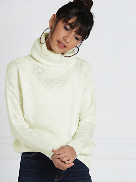 

all about you Women Off-White Self-design High Neck Pullover