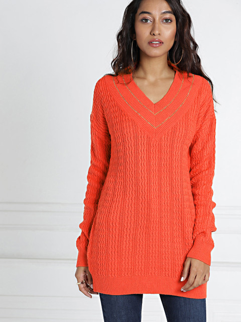 

all about you Women Orange Solid Pullover