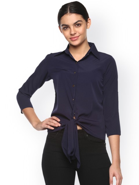 

Hapuka Women Blue Solid Shirt Style Top