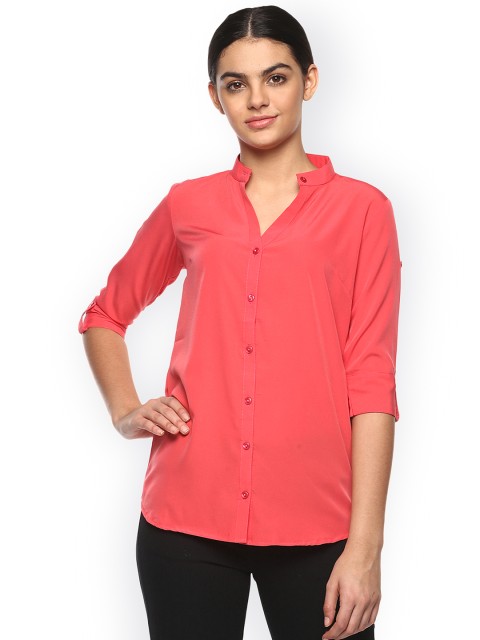 

Hapuka Women Pink Solid Shirt Style Top