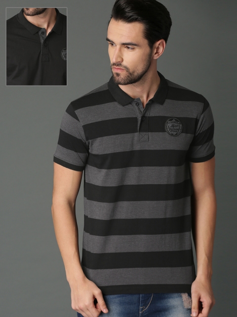 

Roadster Men Pack Of Two T-shirt, Black