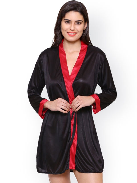 

Klamotten Women Black Solid Robe B3N-Navy Blue Red B3K-Black