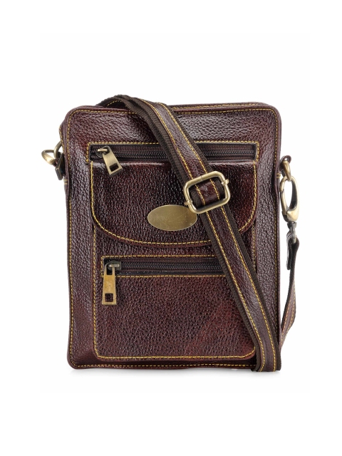 

Teakwood Leathers Unisex Brown Solid Leather Messenger Bag