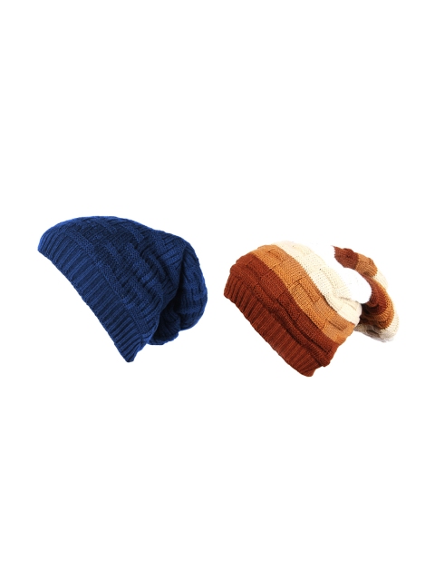 

Knotyy Unisex Set of 2 Beanie, Blue