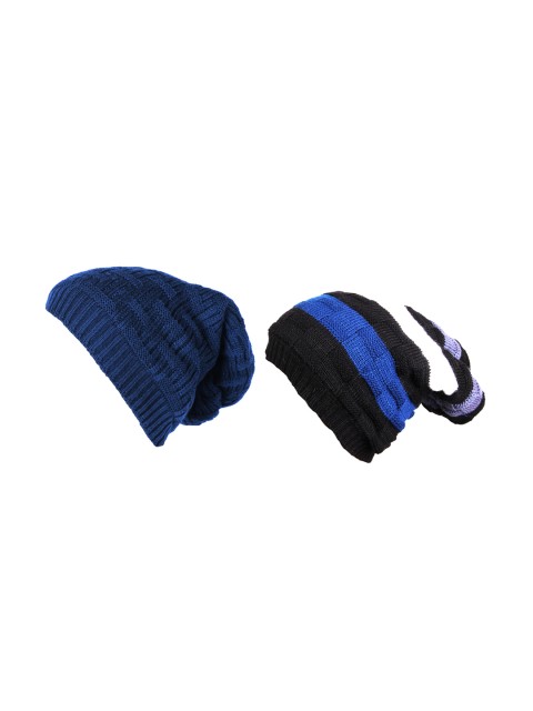 

Knotyy Unisex Set of 2 Beanie, Navy blue