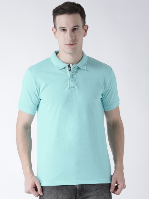 

Club York Men Blue Solid Polo Collar T-shirt
