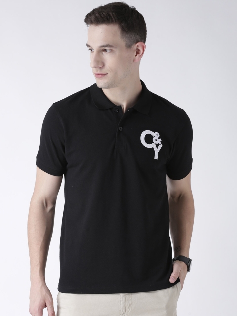 

Club York Men Black Solid Polo Collar T-shirt