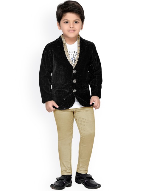 

Aj DEZInES Boys Black & Beige Suit
