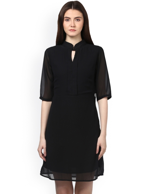 

Park Avenue Women Black Solid A-Line Dress