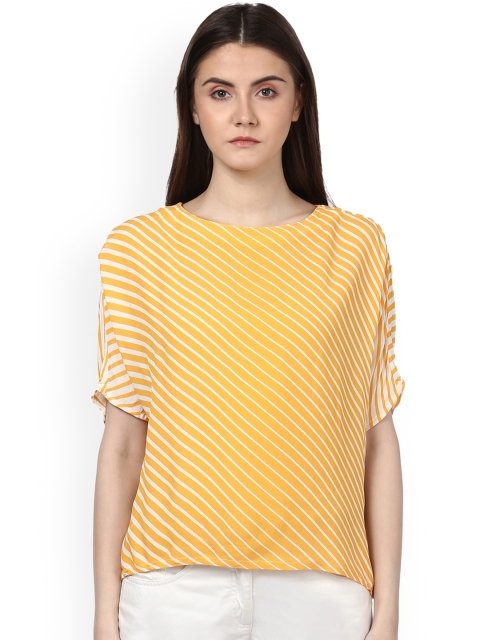 

Park Avenue Women Yellow Striped Top