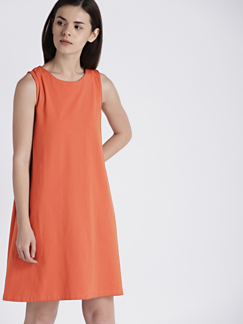 

Chemistry Women Orange Solid A-Line Dress