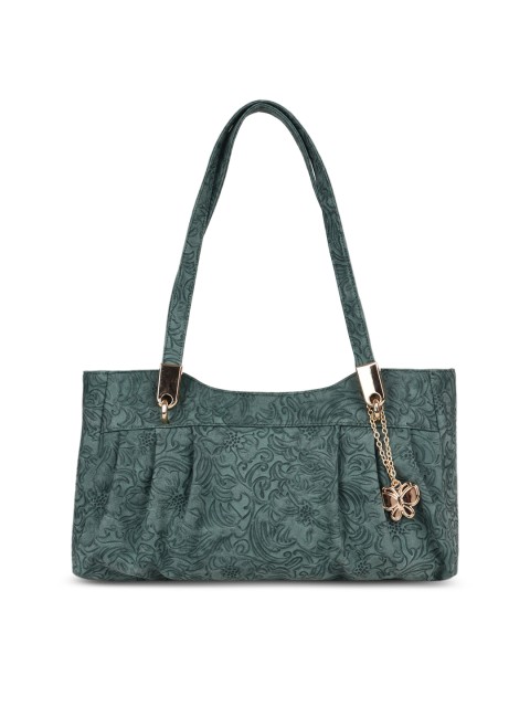 

Butterflies Green Self Design Handheld Bag