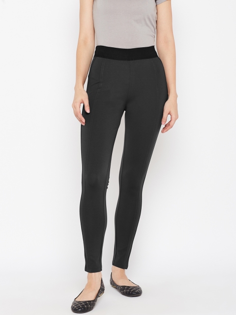 

Xpose Charcoal Grey Skinny Fit High-Rise Treggings