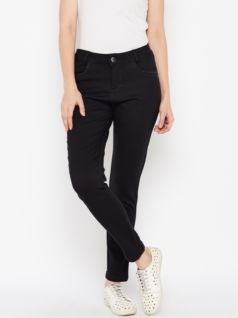 

Xpose Women Black Regular Fit High-Rise Clean Look Stretchable Jeans