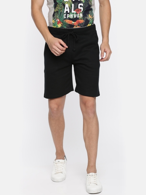 

American Crew Men Black Solid Regular Fit Regular Shorts