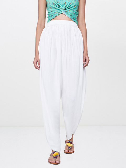 

Global Desi Women Off-White Original Straight Fit Solid Parallel Trousers