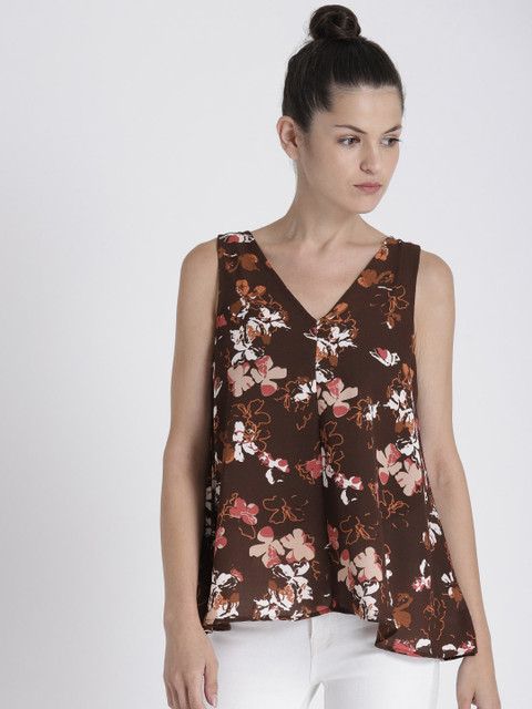 

Chemistry Women Brown Printed A-Line Top