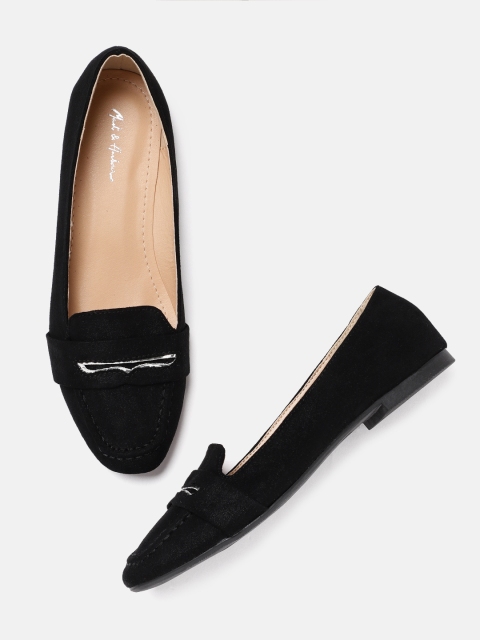 

Mast & Harbour Women Black Solid Ballerinas