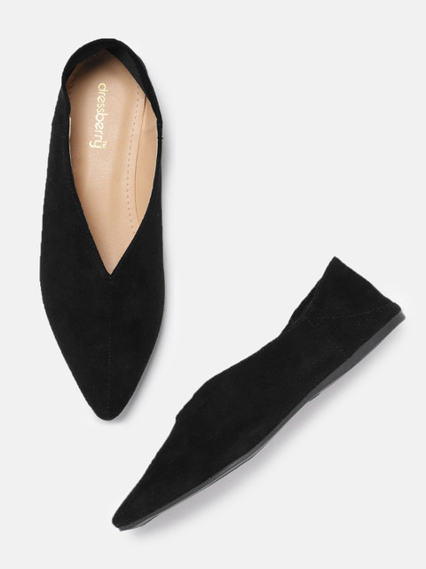 

DressBerry Women Black Solid Synthetic Flat Shoes