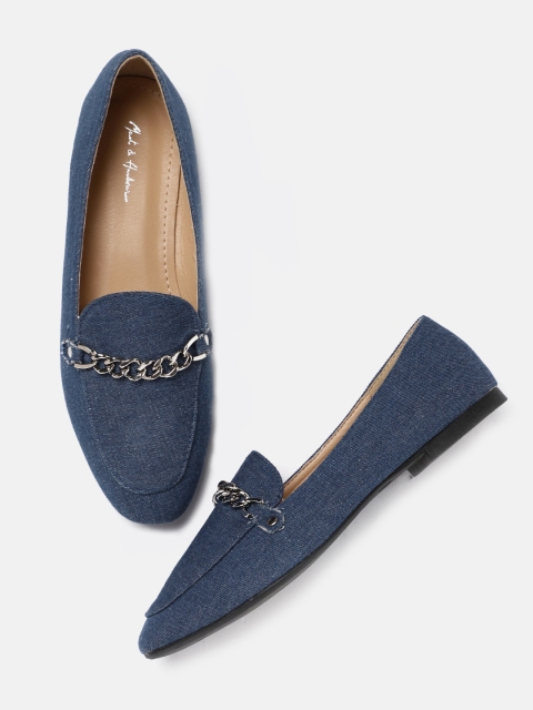 

Mast & Harbour Women Navy Blue Solid Ballerinas
