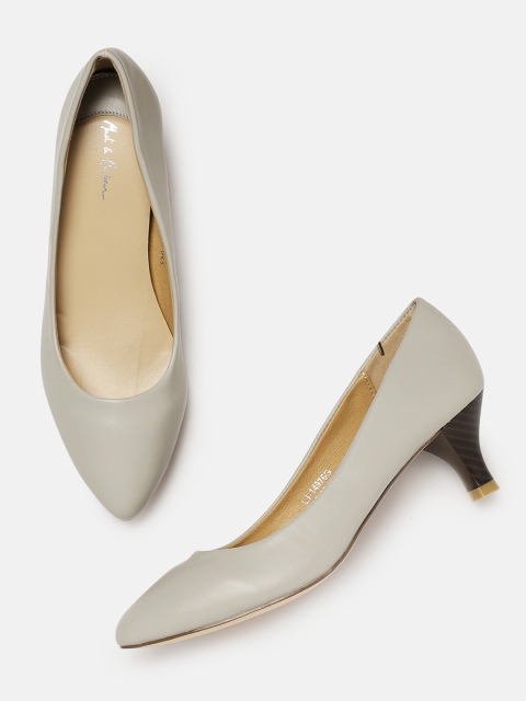 

Mast & Harbour Women Grey Solid Pumps