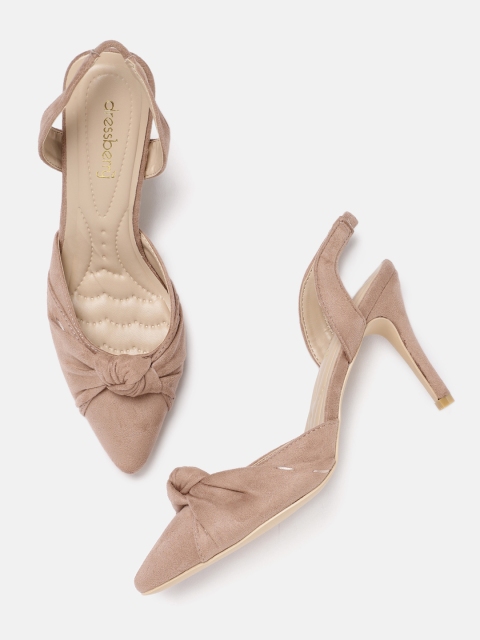 

DressBerry Women Dusty Pink Solid Suede Pumps