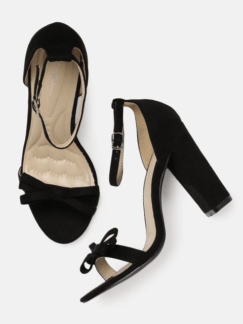 

Mast & Harbour Women Black Solid Sandals